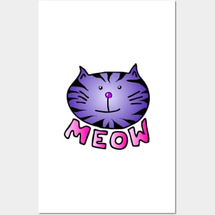 Purple Kitty Cat Posters and Art